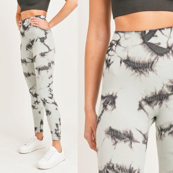 Stacey Tie-Dye Ribbed Leggings - Picture 1 of 6